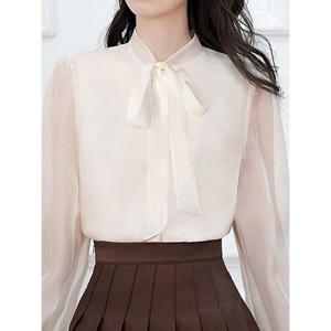 [예쎄][예쎄] 리본스트랩 시스루 소매 블라우스 (S5SBL062A)