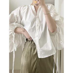 [예쎄][예쎄] 헨리넥 오버핏 솔리드 블라우스 (S5FBL010A)