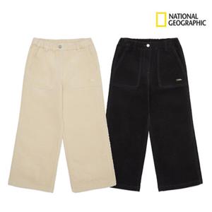 내셔널지오그래픽키즈 K254GPT030 여아 와이드 우븐 팬츠 기모 벨벳 겨울 바지 고학년 딜