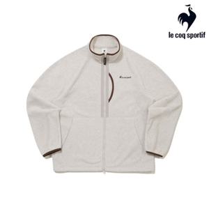 [르꼬끄] 남녀공용 플리스 우븐믹스 루즈 스탠넥 집업 QQ423LFTO2_OAT