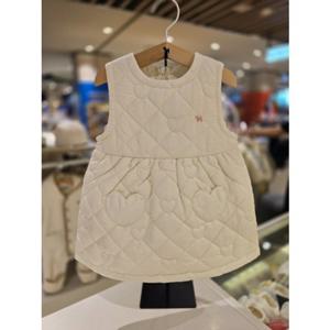 [블루독베이비] 25 FW(크림)하트퀼팅패딩 드레스(45C1440401)유아 아가옷 백일 돌 조카 선물 원피스 (45C14