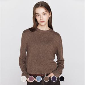 [지오다노]여성 간절기 크루넥 민자 기본 긴팔 니트 스웨터 355912