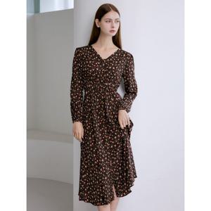 [레코브](레코브) 플라워 버튼 브이넥 원피스(LC61C9OP563X)