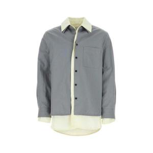 26 SS 보테가 베네타 더블 레이어 롱슬리브 코튼 리넨 셔츠 739115V32M0