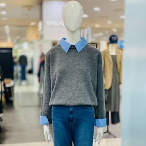 [클리지]카라 소매 셔츠 레이어드 루즈핏 니트 CP8WKT05