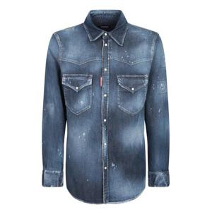 디스퀘어드2 패션 디스트레스드 웨스턴 데님 셔츠 S74DM0935 S30