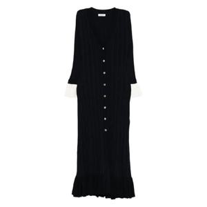 산드로 러플 버튼 플래킷 미디 드레스 SFPRO04094