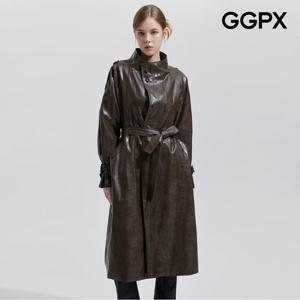 [GGPX] 하이넥 포멀 베지터블 레더 롱 자켓 (GPAJK011F)