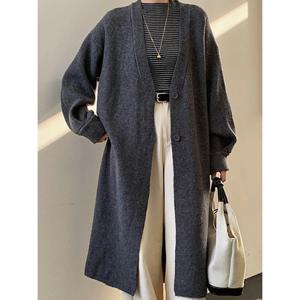 [예쎄](예쎄)   심플 루즈핏 브이넥 니트 롱가디건 (S4WCD033A)