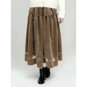 [포커스]포커스 러플 레이스 배색 플레어 스커트_VF5W1SK8241