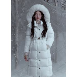 [게스]여성 폭스 퍼 벨티드 글램 롱구스(YP4W5868)