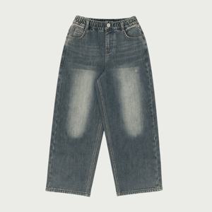 행텐틴즈 백 밍크 퍼 풀밴딩 세미와이드 데님팬츠_281(14540-055-806-10)