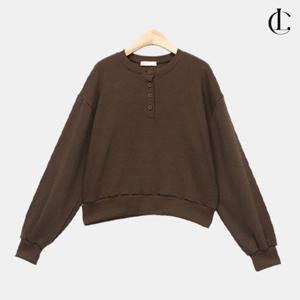 엘케이트 여성 가을 쭈리 니트 헨리넥 긴팔 티셔츠 LDIO007