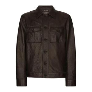 돌체앤가바나 퍼포레이티드 가죽 셔츠 재킷 G9AIHLHULS1