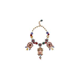 돌체앤가바나 라인스톤 장식 초커 네크리스 WNM6C3W1111