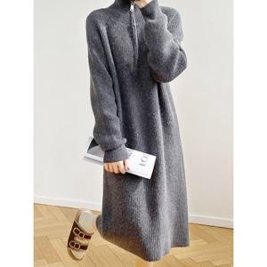 [예쎄][예쎄] 반집업 터틀넥 니트 롱원피스  S4WOP013A