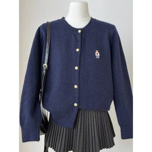 [예쎄][예쎄] 하트 테디베어 자수 니트 가디건  S4WCD035A