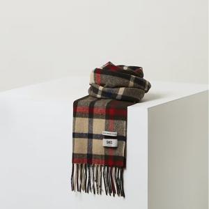 [닥스핸드백] 남녀공용 그린 체크 메리노울 100% 머플러DBMU5FW01E2