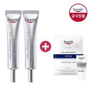 유세린 하이알루론 3X 아이크림 15ml 2개 (증)울센마스크팩 2매+컨센 5ml 1개+에피셀린 세럼 7ml 1개