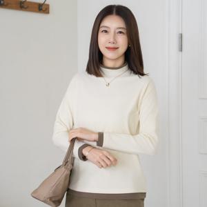 엄마옷 마담4060 투배색폴라기모티셔츠 데일리 여성 -ZTE2601001-