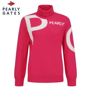 [파리게이츠] 파리게이츠 여성 컬러 로고 자카드 터틀넥 스웨터 521C4SW164_PK