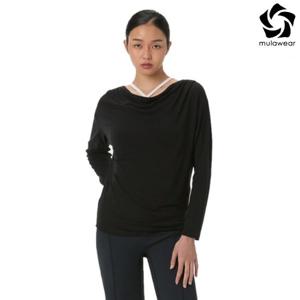 뮬라웨어 여성 소프티 보트넥 롱슬리브 AWWETL104-BK-YDP