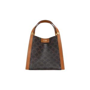 셀린느 스몰 큐브 백 트리옹프 캔버스 앤 내츄럴 카프스킨 미엘 124182Q72-03MI