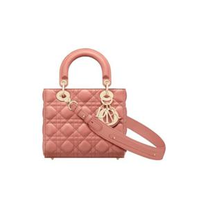 디올 스몰 레이디 백 마이 ABC디올 까나쥬 램스킨 이터리얼 핑크 M0538ONGE-M82P