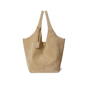 폴로 랄프로렌 스웨이드 파우치 토트 백 428968153