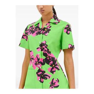 미우미우 플로럴 프린트 버튼 프런트 드레스 MF556815W8