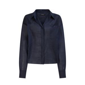 질스튜어트 뉴욕 여성 25SS 네이비 로고자수 린넨 긴팔블라우스 WJBL5B700N3