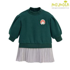 [모이몰른]벨벳 플리츠배색원피스(털안감) MOW1BAOP42