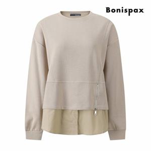 [보니스팍스] 사이드 지퍼 셔츠 레이어드 맨투맨 티셔츠 (XQ1TS004M0)