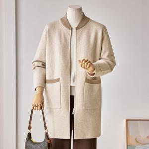 [커스텀에이블] 골지배색 집업 니트 롱가디건_T2601CD007A