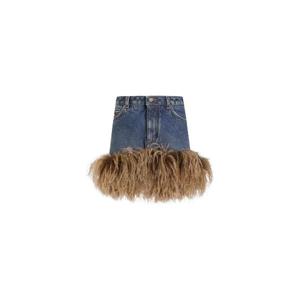 25 FW 돌체앤가바나 페더 트리밍 데님 미니 스커트 F4C2TZG8OC8 TP448731985