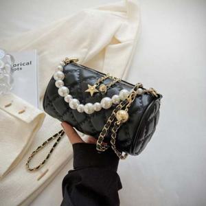 진주손잡이 원통 크로스백