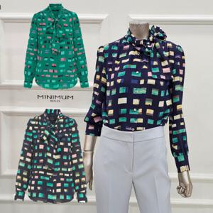 [미니멈]MD 리본 카라 패턴 블라우스 MD MZAGWB1930 M_CJ