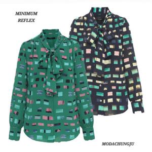 [미니멈]MD 리본 카라 패턴 블라우스 MD MMZAGWB1930_CJ
