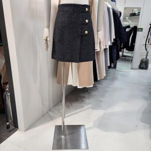 [JJ JIGOTT][JJ지고트]메탈 버튼 울 체크 스커트 GNCP0SK50_DG