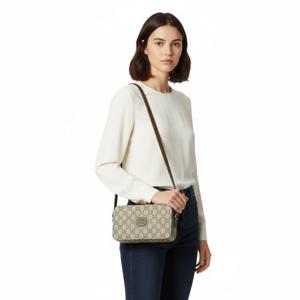 구찌 여성 인트로킹 수프림 G 베이지에보니브라운 크로스백 723129 92TCG 8563