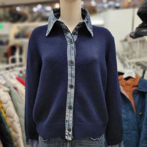 크로커다일레이디 DP01 데님카라니트가디건 CLEWSW120