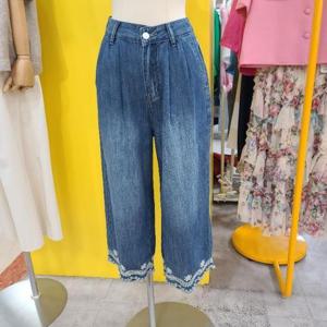 르피타 DP01 밑단레이스  8부 통청바지 L252BJE851