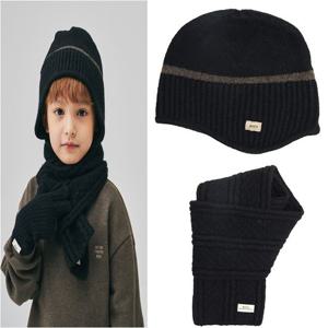 [빈] 스트라이프 블랙 비니 상하세트 BZ63AH02BK/BZ63AM01BK