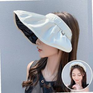 여성 암막 돌돌이 롤업 선캡 벙거지 창 여름 모자