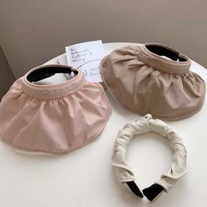 여자 돌돌이 러블리 썬캡 머리띠 헤어 밴드 캡모자