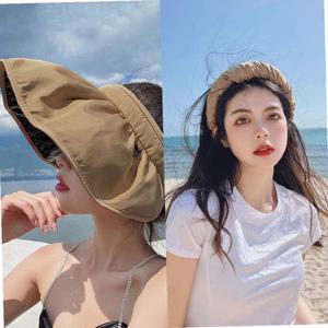 돌돌이 머리띠형 썬캡 자외선차단 넓은창 모자