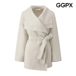 GGPX  캐시미어 모직 스트랩 하프 코트 (GQ1CT001F)