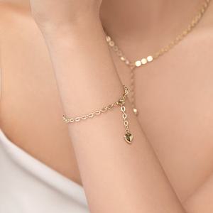 골드팡 18k 할로우 하트통통 팔찌