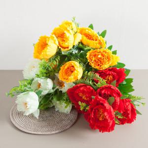 [3+1] 함박꽃 성묘 조화 9대 부쉬 50cm 2컬러 추모 납골당 산소 묘지 장식 소품 수목장