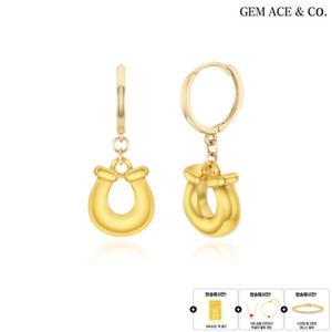 제메이스 순금 럭키 말발굽 귀걸이+순금 골드+14K금볼 목걸이+14K금볼 팔찌+테니스 팔찌